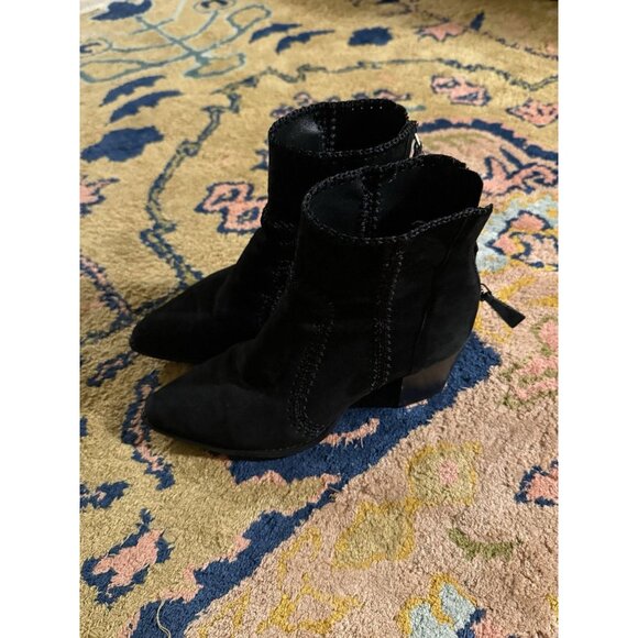 $850 Alexandre Birman Women's Black Benta Embroidered Ankle Bootie Boot sz 37.5 - Picture 8 of 14